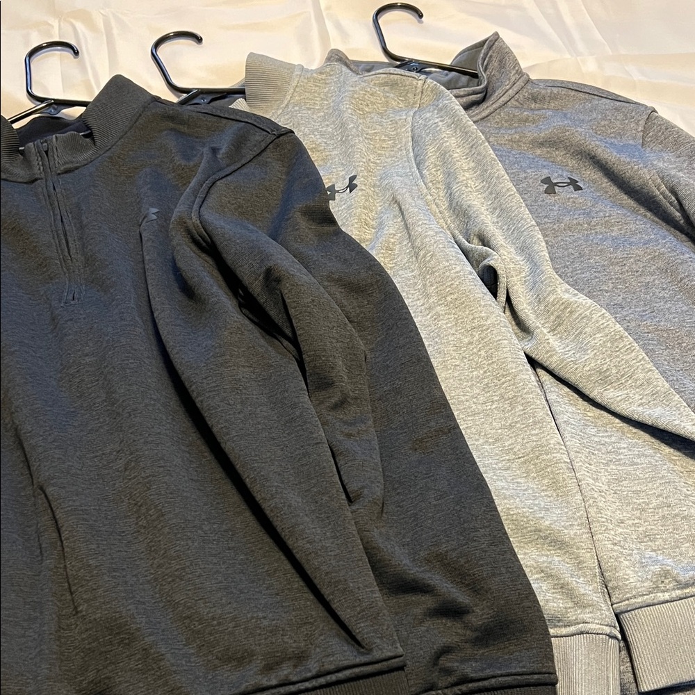 Under Armour Men's Zip-Up Sweaters in Charcoal and Light Gray
